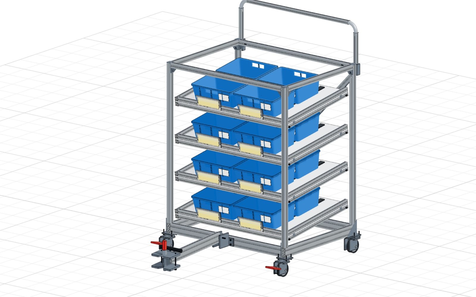 Component Configurators example: Tugger train trolley with tilted shelves