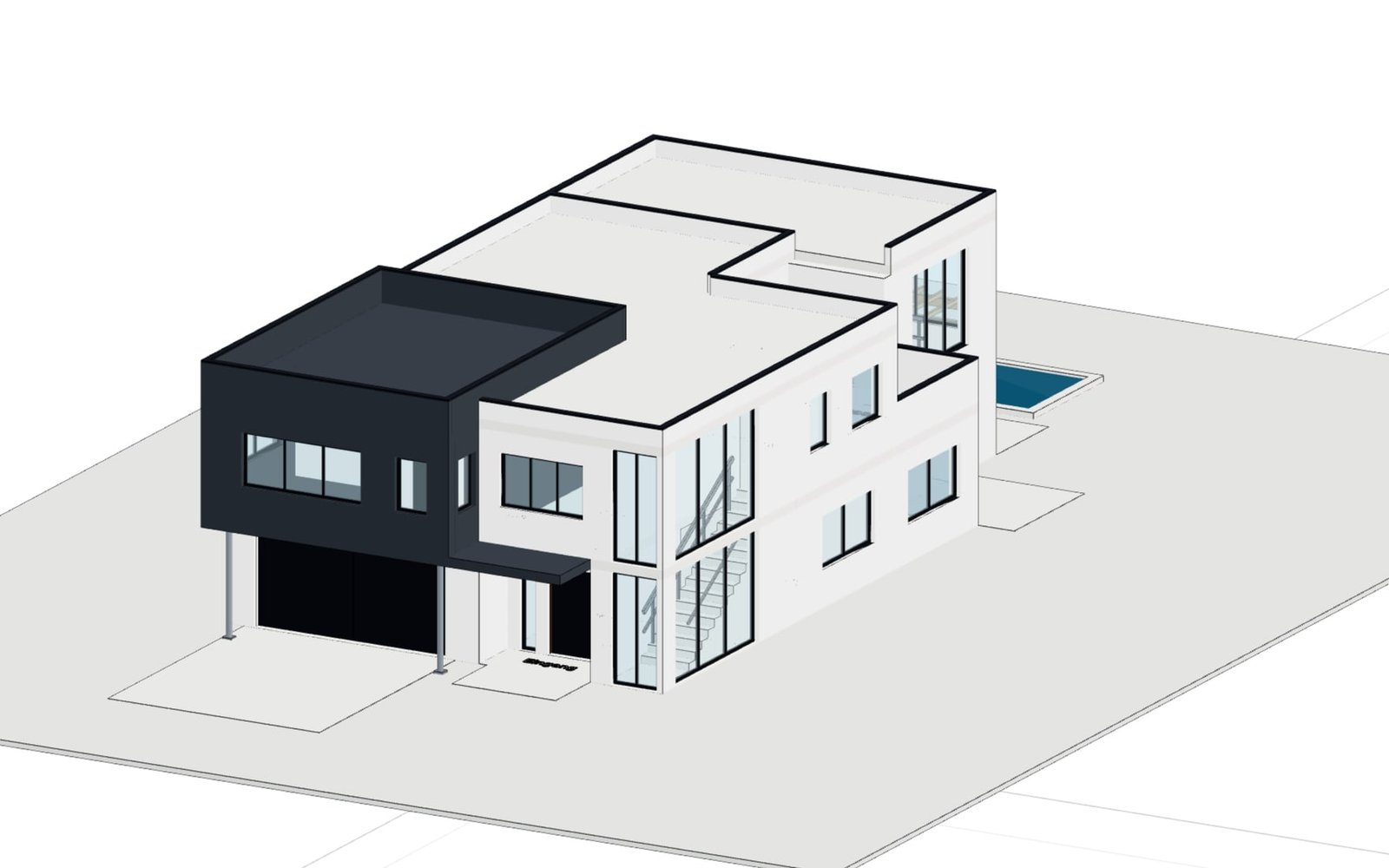 Architecture & Space example: Bauhaus house with living hall