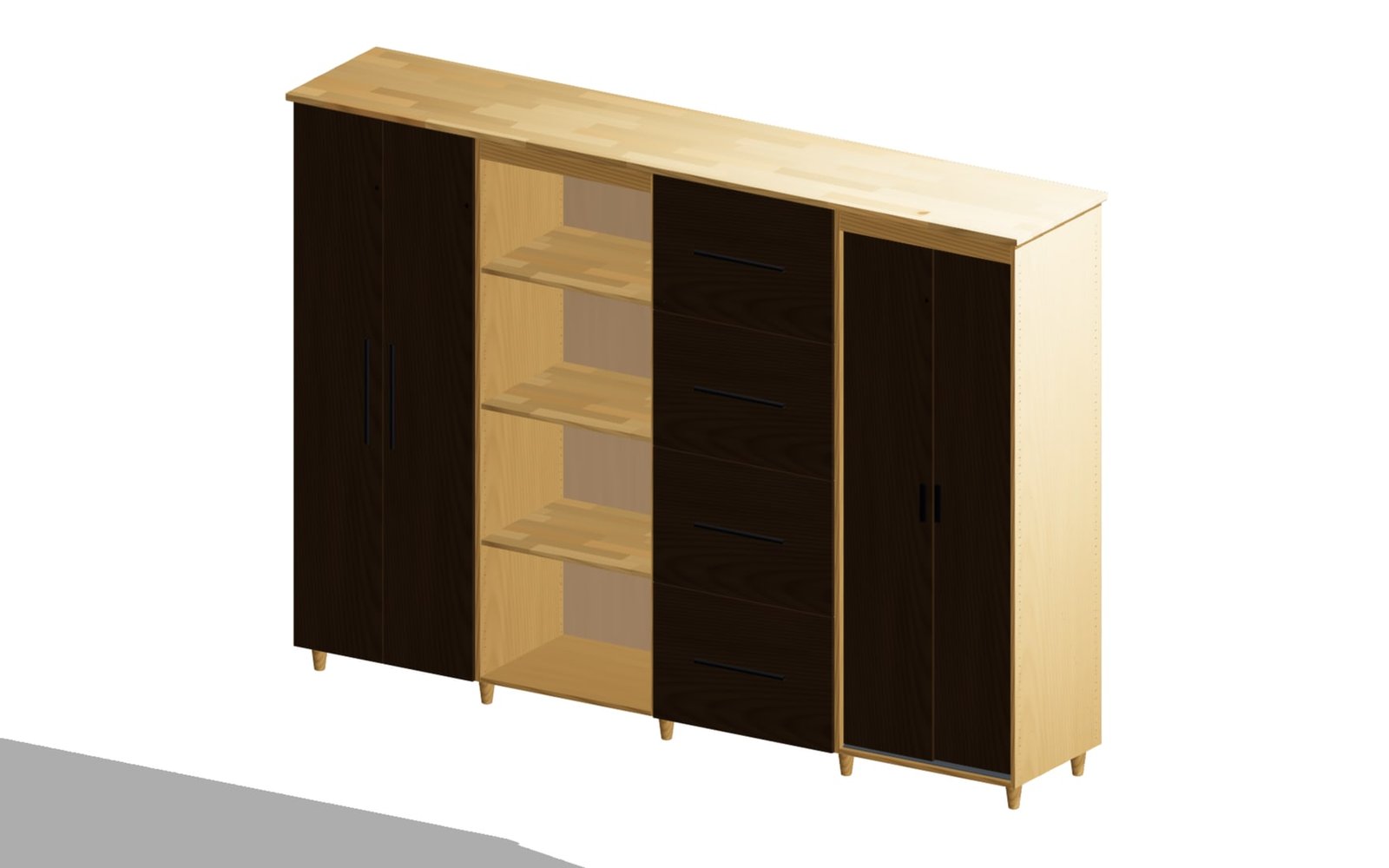 Furniture & Interior example: Solid timber wardrobe system