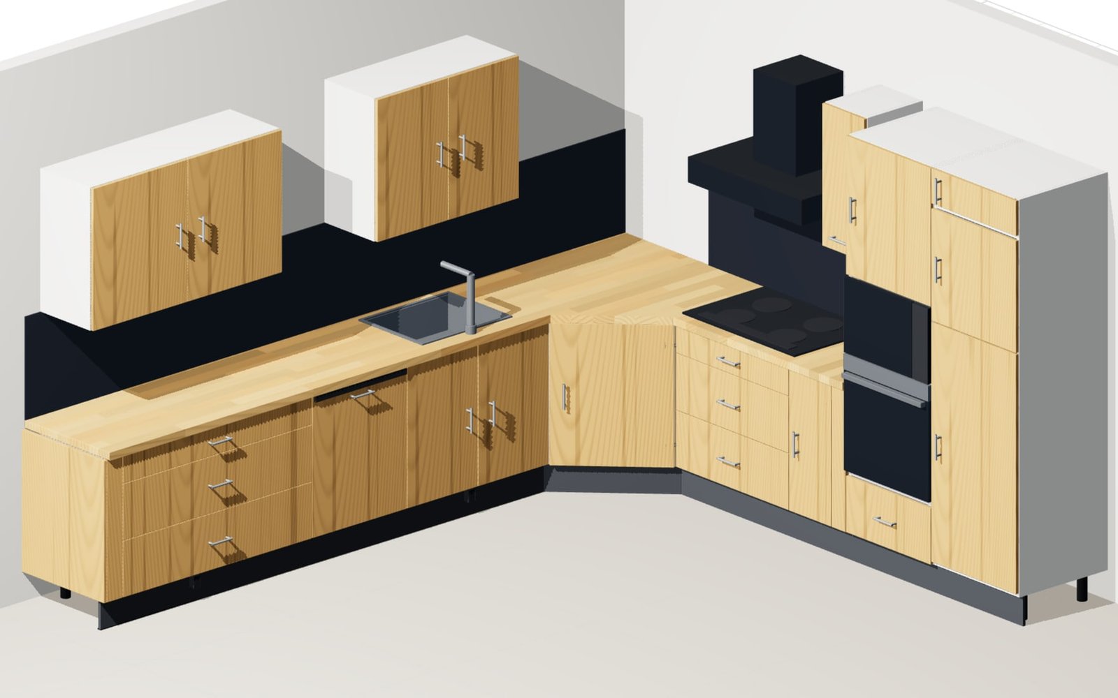 Furniture: Fitted kitchen on the system grid