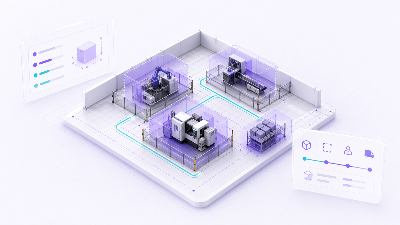 Configurable planning workflow with factory layout zones and handoff outputs