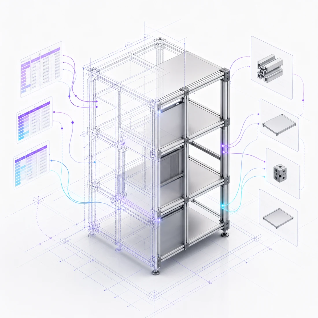 AI data paths generating a parametric shelf model