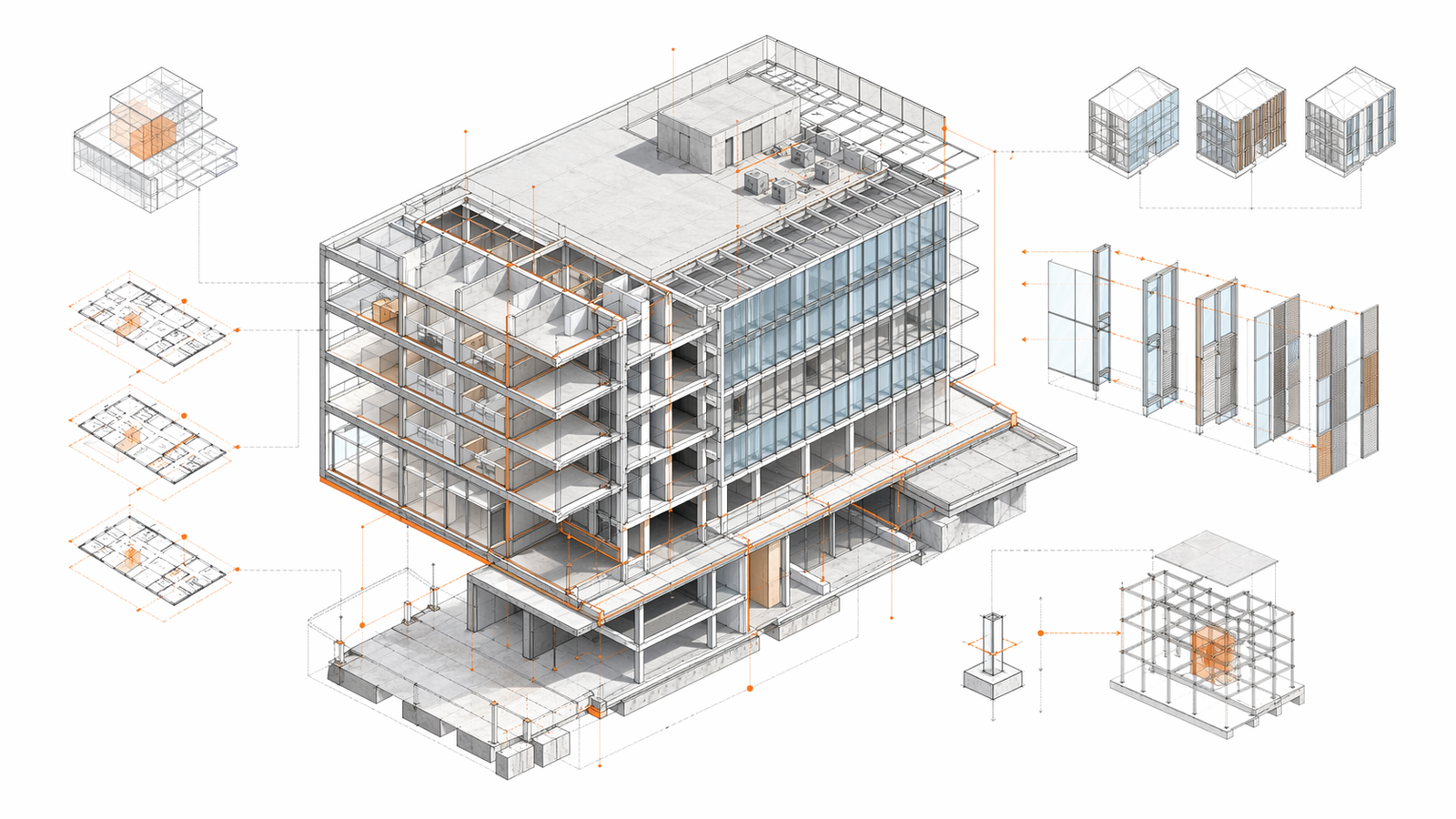 Architecture BIM workflow with configurable building data